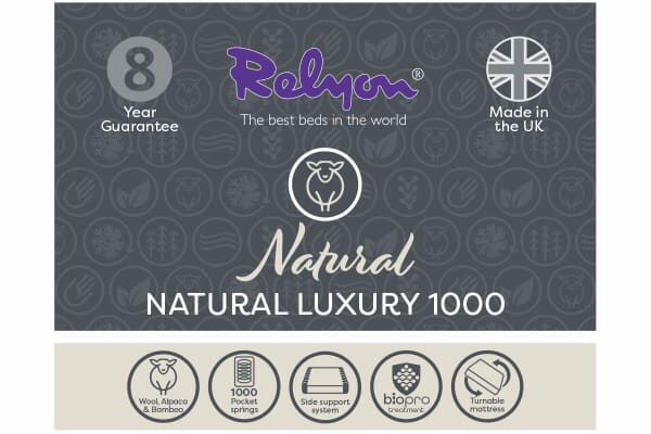 An image for Relyon Bliss 1000 Pocket Natural Divan Bed Set