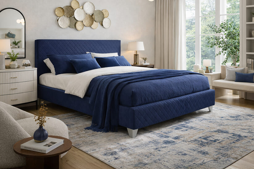 An image for Brooklyn Blue Bed Frame