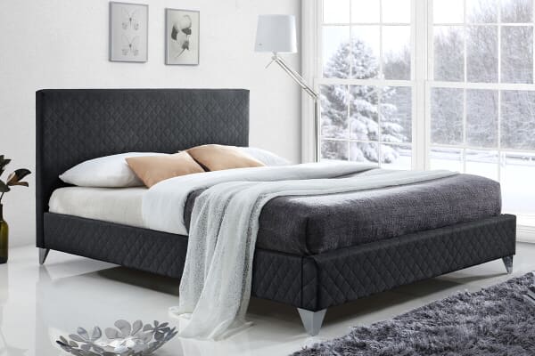 An image for Time Living Brooklyn Dark Grey Bed Frame