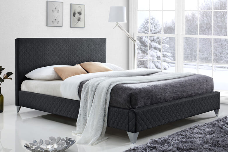 Product photograph of Time Living Brooklyn Dark Grey Bed Frame Double from Mattressnextday