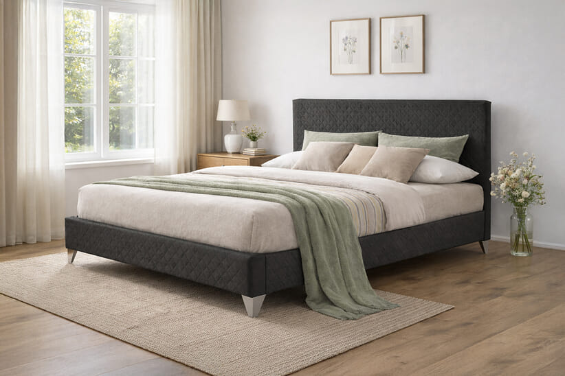 An image for Brooklyn Dark Grey Bed Frame