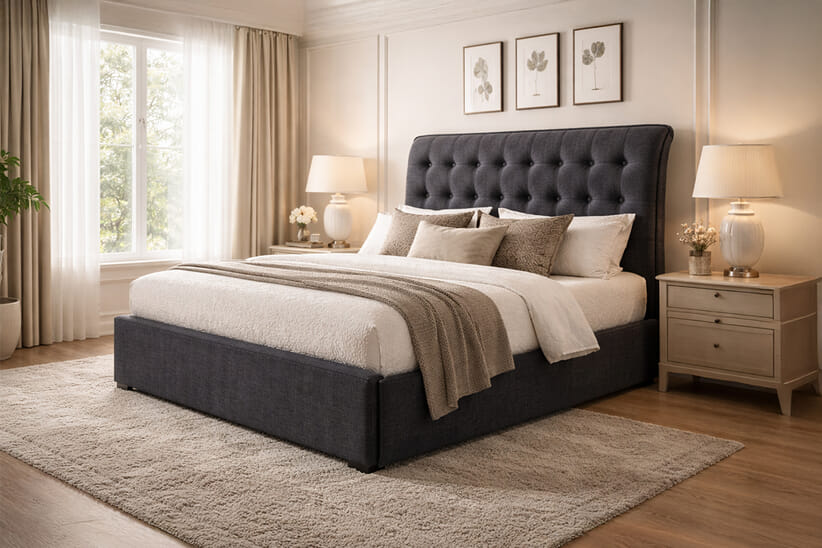 An image for Hamilton Dark Grey Bed Frame
