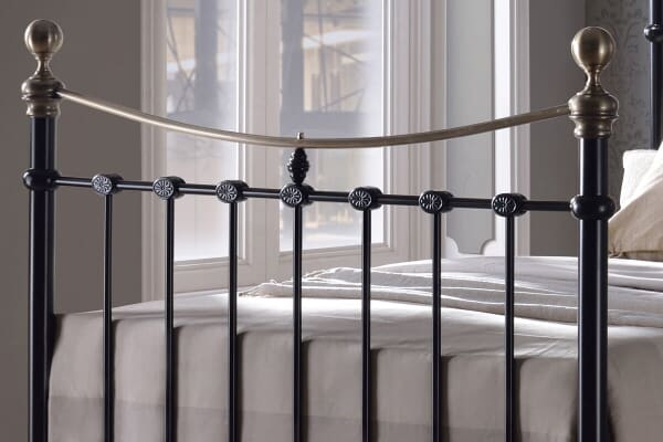 An image for Time Living Elizabeth Black & Brass Bed Frame