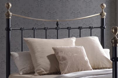An image for Elizabeth Black & Brass Bed Frame