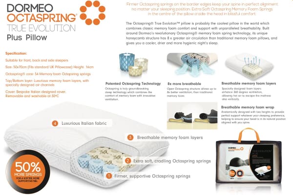 An image for Dormeo Octaspring True Evolution Plus Pillow