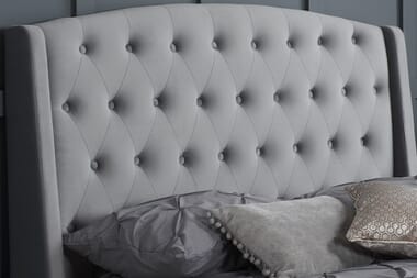 An image for Birlea Balmoral Grey Velvet Fabric Bed