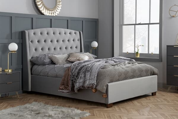 An image for Birlea Balmoral Grey Velvet Fabric Bed