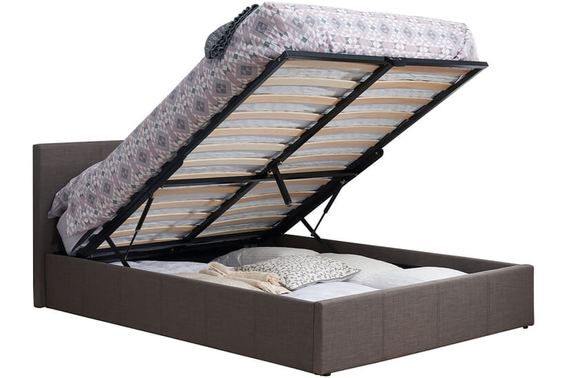 An image for Berlin Grey Fabric Ottoman Bed