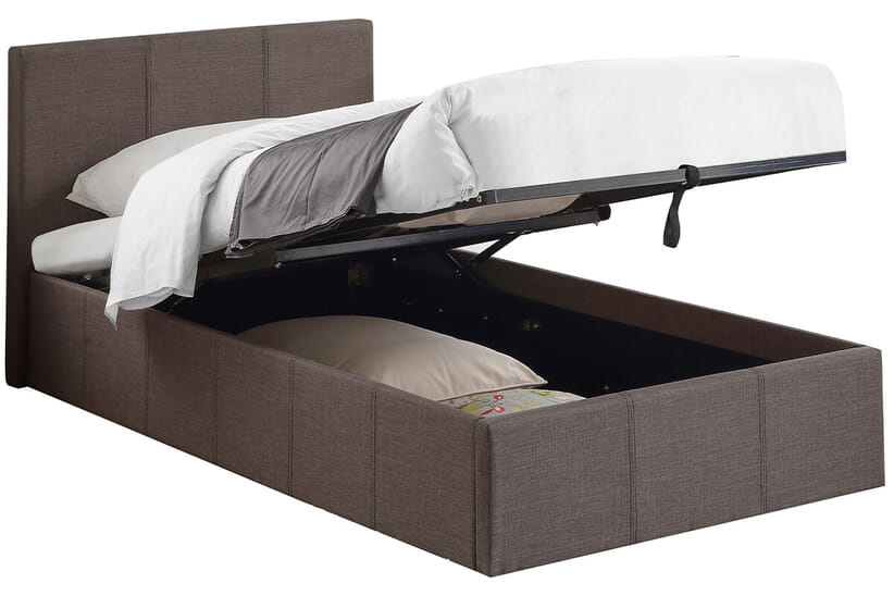 An image for Berlin Grey Fabric Ottoman Bed