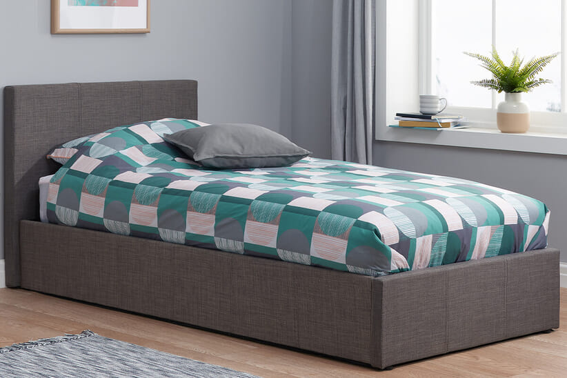 An image for Berlin Grey Fabric Ottoman Bed