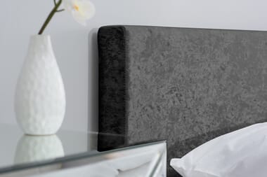 An image for Birlea Berlin Black Crushed Velvet Ottoman Bed