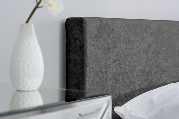 An image for Birlea Berlin Black Crushed Velvet Ottoman Bed