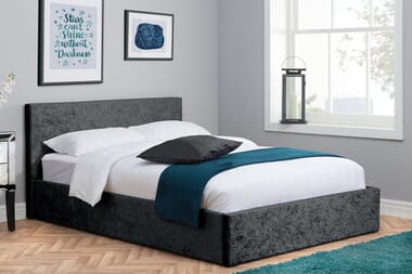 An image for Birlea Berlin Black Crushed Velvet Ottoman Bed