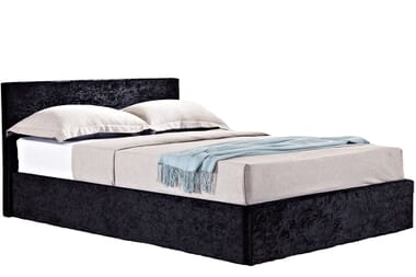 An image for Birlea Berlin Black Crushed Velvet Ottoman Bed
