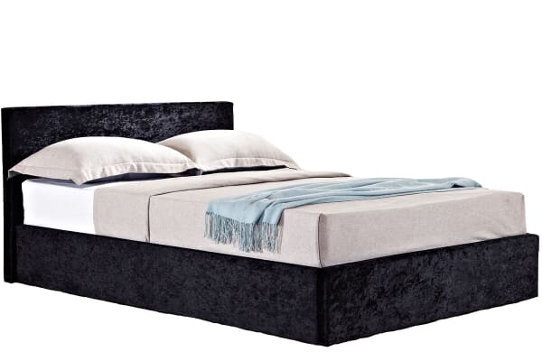 An image for Birlea Berlin Black Crushed Velvet Ottoman Bed
