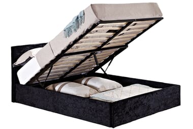 An image for Birlea Berlin Black Crushed Velvet Ottoman Bed