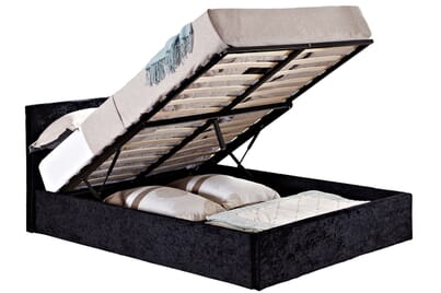 An image for Berlin Black Crushed Velvet Ottoman Bed