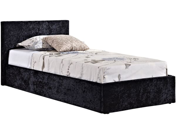 An image for Birlea Berlin Black Crushed Velvet Ottoman Bed