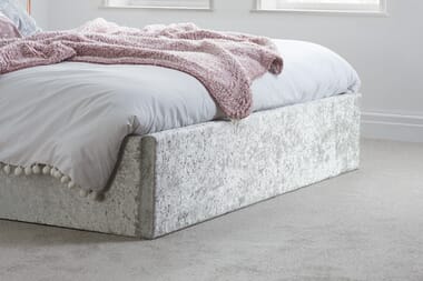 An image for Birlea Berlin Steel Crushed Velvet Ottoman Bed