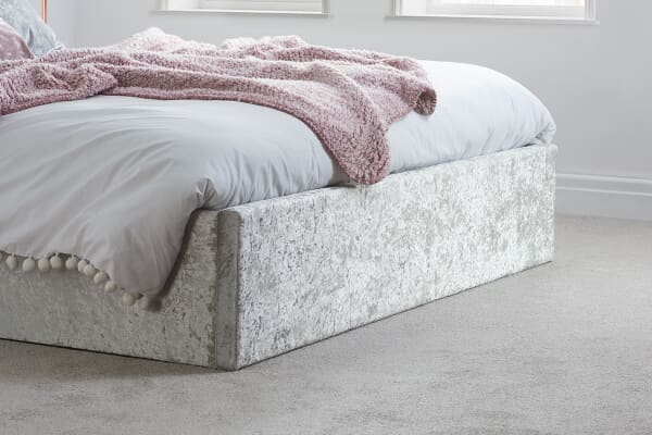 An image for Birlea Berlin Steel Crushed Velvet Ottoman Bed