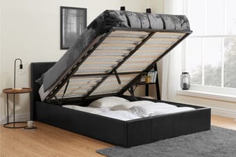 A product image for the Berlin Black Ottoman Bed