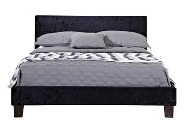 An image for Birlea Berlin Black Crushed Velvet Fabric Bed