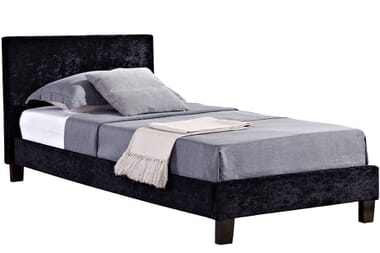 An image for Birlea Berlin Black Crushed Velvet Fabric Bed