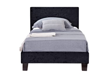 An image for Birlea Berlin Black Crushed Velvet Fabric Bed