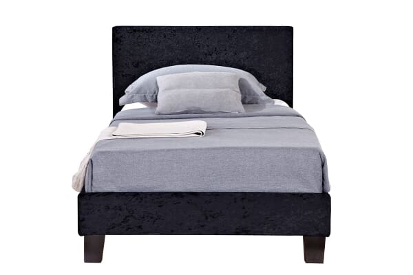 An image for Birlea Berlin Black Crushed Velvet Fabric Bed