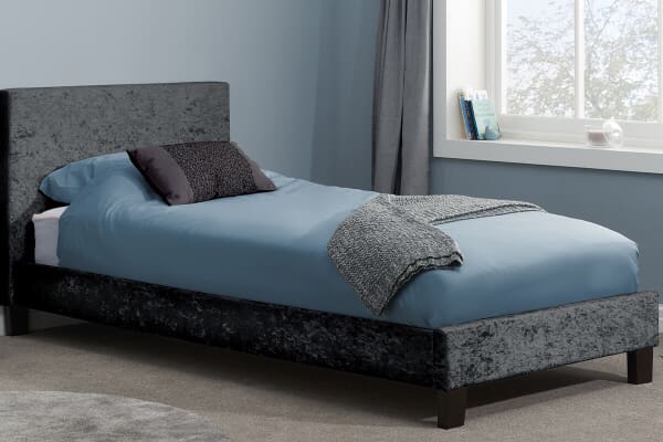 An image for Birlea Berlin Black Crushed Velvet Fabric Bed