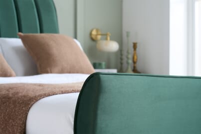 An image for Clover Green Fabric Bed