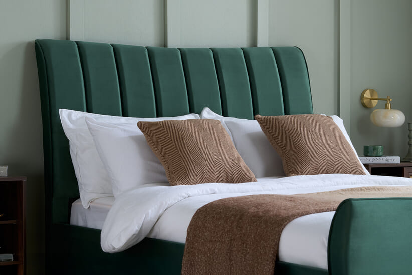 An image for Clover Green Fabric Bed