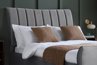 An image for Clover Grey Velvet Fabric Bed