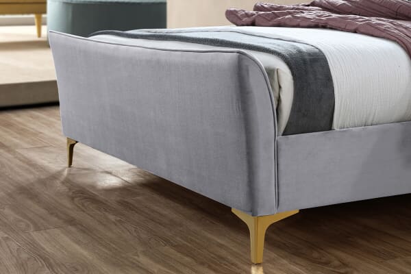 An image for Birlea Clover Grey Velvet Fabric Bed