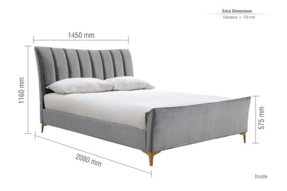 An image for Clover Grey Velvet Fabric Bed