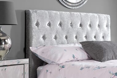 An image for Birlea Cologne Steel Crushed Velvet Bed