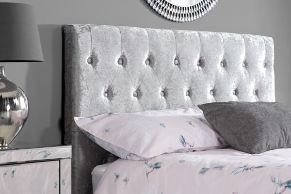 An image for Birlea Cologne Steel Crushed Velvet Bed