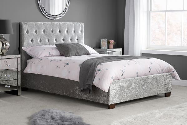 An image for Birlea Cologne Steel Crushed Velvet Bed
