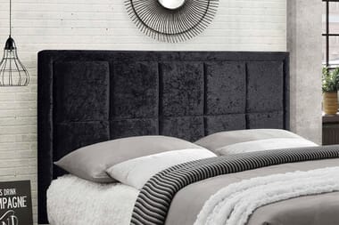 An image for Birlea Hannover Black Crushed Velvet Fabric Bed