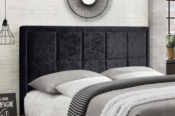 An image for Birlea Hannover Black Crushed Velvet Fabric Bed