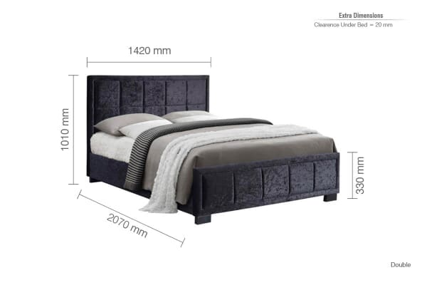 An image for Birlea Hannover Black Crushed Velvet Fabric Bed