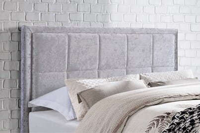 An image for Hannover Steel Crushed Velvet Fabric Bed