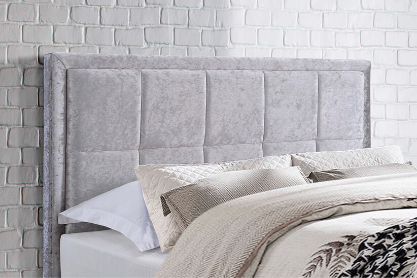 An image for Hannover Steel Crushed Velvet Fabric Bed