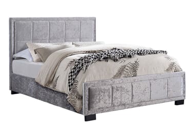 An image for Birlea Hannover Steel Crushed Velvet Fabric Bed