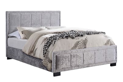 An image for Hannover Steel Crushed Velvet Fabric Bed