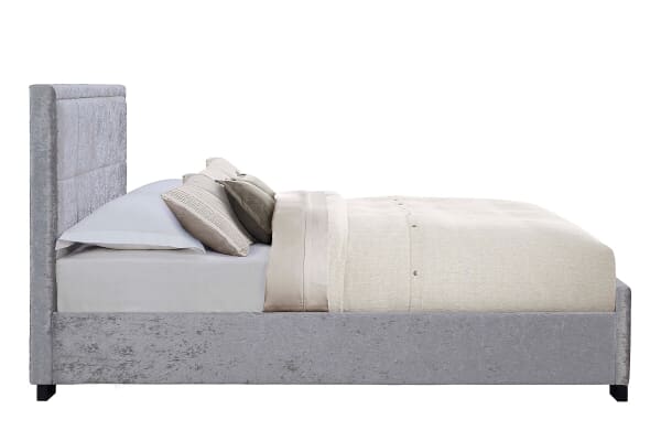 An image for Birlea Hannover Steel Crushed Velvet Fabric Bed