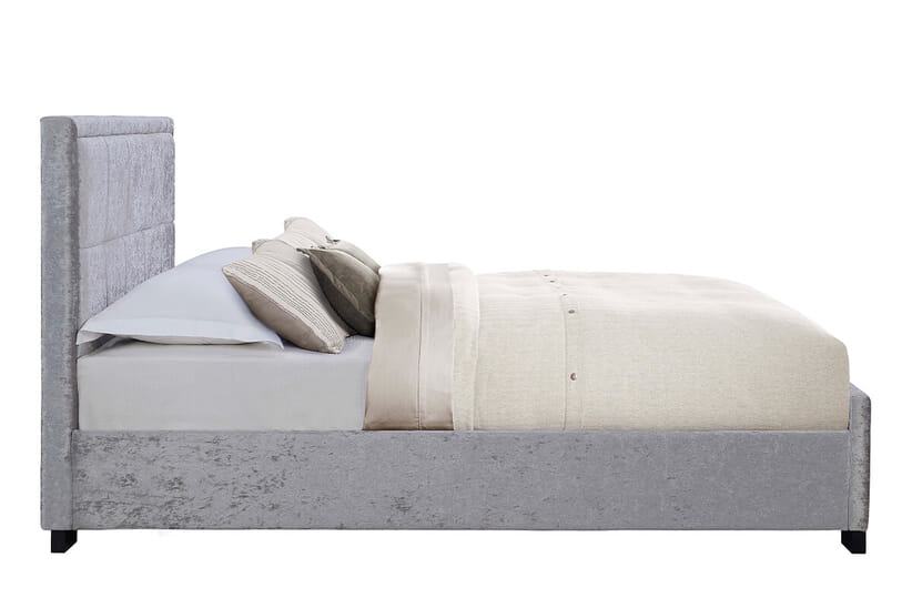 An image for Hannover Steel Crushed Velvet Fabric Bed