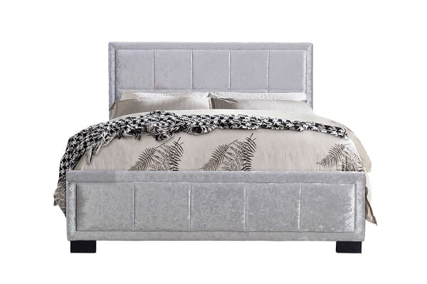 An image for Birlea Hannover Steel Crushed Velvet Fabric Bed