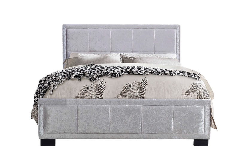 An image for Hannover Steel Crushed Velvet Fabric Bed