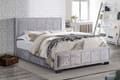 Birlea Hannover Steel Crushed Velvet Fabric Bed
